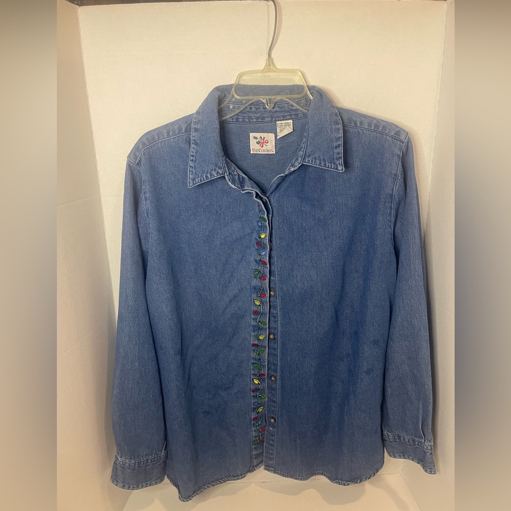 Elegant Denim Button Down Shirt for Women
